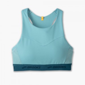 Brooks 3 Pocket Sports Bra Sport BH Dam Ljusturkos Blå | EBYUX-5623