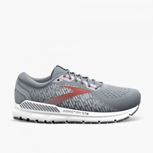 Brooks Addiction GTS 15 Stabila Löparskor Herr Grå Röda | HSXIV-4156