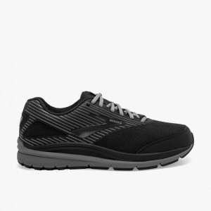 Brooks Addiction Walker Suede Stabila Löparskor Herr Svarta Svarta | CTXZD-2941