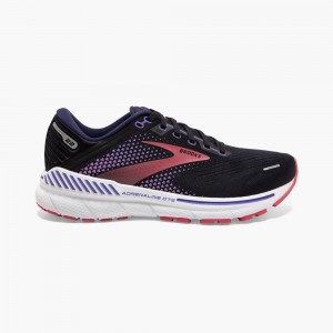 Brooks Adrenaline GTS 22 Stabila Löparskor Dam Svarta Lila Korall | ULMVI-2409