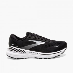 Brooks Adrenaline GTS 23 Stabila Löparskor Dam Svarta Vita Silver | HQLSM-8736