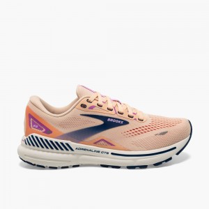Brooks Adrenaline GTS 23 Stabila Löparskor Dam Aprikos Blå Lila | IDTAF-7810