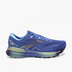 Brooks Adrenaline GTS 23 Stabila Löparskor Dam Blå Gula Ljusgröna | JGAFL-4531