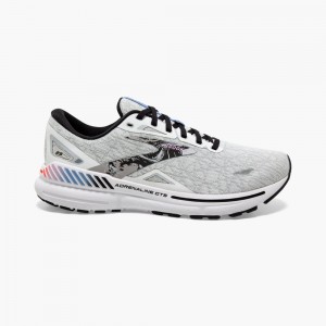 Brooks Adrenaline GTS 23 Stabila Löparskor Dam Vita Svarta Lila | LKZJP-5091