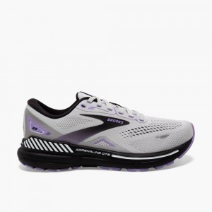Brooks Adrenaline GTS 23 Stabila Löparskor Dam Grå Svarta Lila | WGJSE-5270