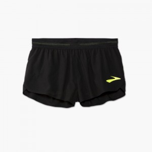 Brooks Elite 2 Split Short Shorts Dam Svarta | OEPKA-5790