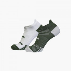 Brooks Ghost Lite No Show 2-Pack Strumpor Dam Olivgröna Vita Vita Olivgröna | ROQBP-3780