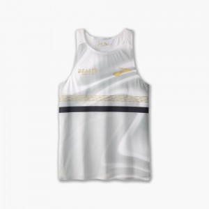 Brooks Josh Kerr WC Singlet Blast Herr Vita Guld | PIQLG-8942