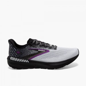 Brooks Launch GTS 10 Stabila Löparskor Dam Svarta Vita Lila | UZSVG-6719