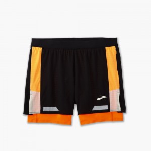 Brooks Run Visible 5 2in1 Short 2.0 Shorts Herr Svarta | HWEDF-0516