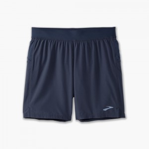 Brooks Sherpa 7 Short Shorts Herr Blå | YXBZS-8320